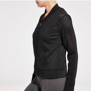 CALIA mesh black bomber jacket